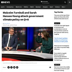 Malcolm Turnbull and Sarah Hanson-Young attack government climate policy on Q+A