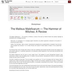 The Malleus Maleficarum — The Hammer of Witches: A Review