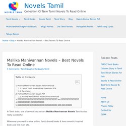 Mallika Manivannan Completed Novels