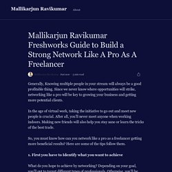 Mallikarjun Ravikumar Freshworks Guide to Build a Strong Network Like A Pro As A Freelancer