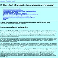 3. The effect of malnutrition on human development