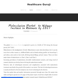 Malocclusion Market  to Witness Increase in Revenues by 2027 - Healthcare Guruji