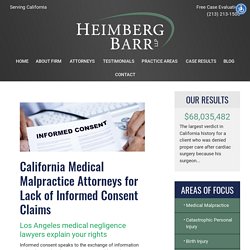 Lack of Informed Consent Medical Malpractice Claims in California