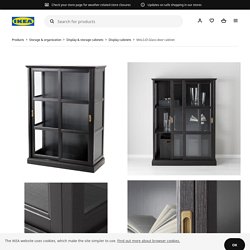 MALSJÖ Glass-door cabinet, black stained black stained, 40 1/2x18 7/8x55 1/2"