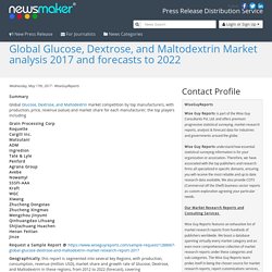 Global Glucose, Dextrose, and Maltodextrin Market analysis 2017 and forecasts to 2022
