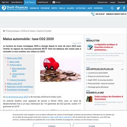 Malus automobile : taxe CO2 2020 - Droit-Finances