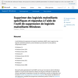 Supprimer des logiciels malveillants spécifiques et répandus à l’aide de l’outil de suppression de logiciels malveillants Windows