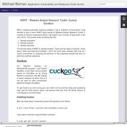 MART - Malware Analyst Research Toolkit: Cuckoo Sandbox