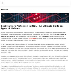 The best Malware protection softwares in 2021