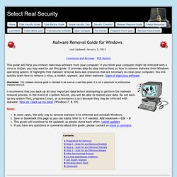 Malware Removal Guide for Windows - Select Real Security