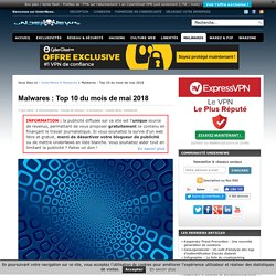 Malwares : Top 10 du mois de mai 2018