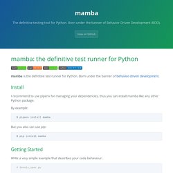 mamba: the definitive test runner for Python