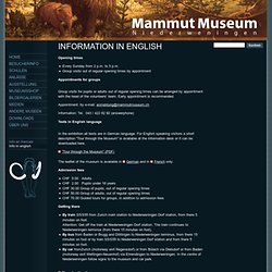 Mammutmuseum Niederweningen - Info in english