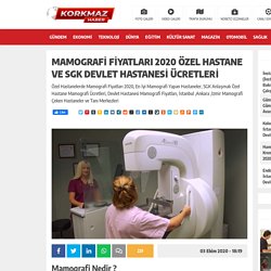 Mamografi Fiyatları 2020 Özel Hastane ve SGK Devlet Hastanesi Ücretleri - Hayatın İçinden Haberler...Hayatın İçinden Haberler…