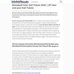 Manabadi Inter Hall Tickets 2020
