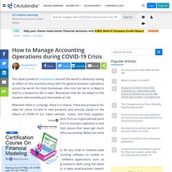Manage Accounting Operations during COVID-19 Crisis