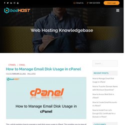 How to Manage Email Disk Usage in cPanel