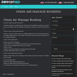 Oman Air Manage Booking