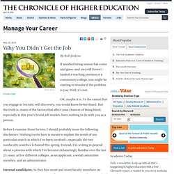 Why You Didn&#039;t Get the Job - Manage Your Career