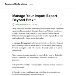 Manage Your Import Export Beyond Brexit