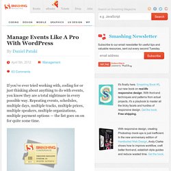 Manage Events Like A Pro With Wordpress