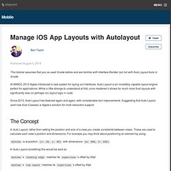 Manage iOS App Layouts with Autolayout