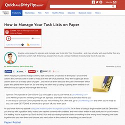 How to Manage Your Task Lists on Paper