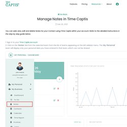 Manage Notes in Time Captis