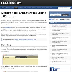 Manage Notes and Lists With Sublime Text