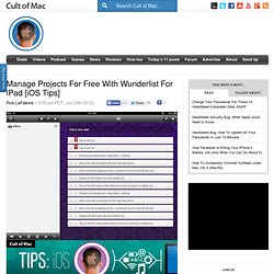 Manage Projects For Free With Wunderlist For iPad [iOS Tips