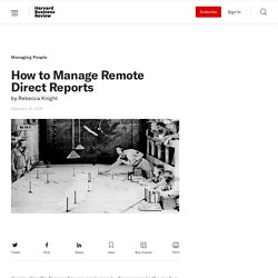 How to Manage Remote Direct Reports