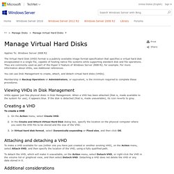 Manage Virtual Hard Disks