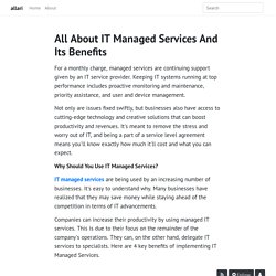 All About IT Managed Services And Its Benefits - allari