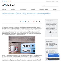 How to Ensure Effective Policy and Procedure Management?