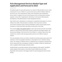 Pain Management Devices Market Type and Application and Forecast to 2023 – Telegraph