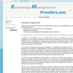 Knowledge Management : premiers pas: Exemples d'application