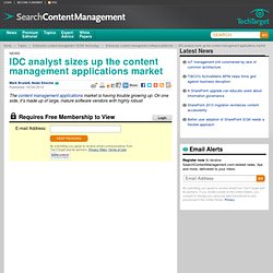 IDC analyst sizes up the content management applications market