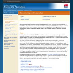 NSW GOVERNMENT (Australie) - Disease management in aquaculture