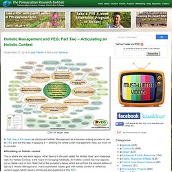 Holistic Management and VEG: Part Two - Articulating an Holistic Context