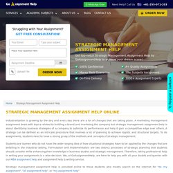 Strategic Management Assignment Help by Top Assignment Writers