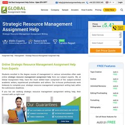 Online Strategic Resource Management Assignment Help