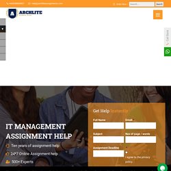 IT Management Assignment Help - Online Writing Services for UK Students