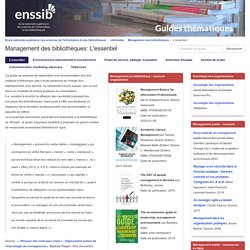 Guide thématique de l'Enssib - Management des bibliothèques