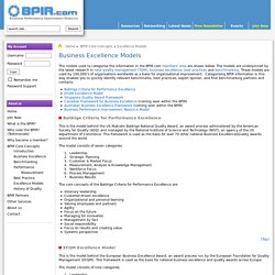 Total Quality Management - Business Excellence Models - BPIR.com