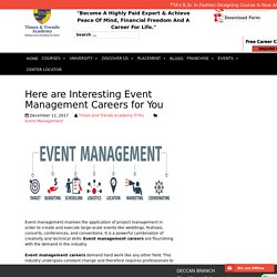 Event Management Careers At Times and Trends (TTA)