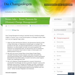 Neues Jahr – Neue Chancen für (Human) Change Management?