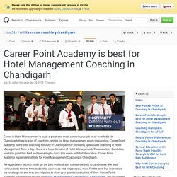 Career Point Academy is best for Hotel Management Coaching in Chandigarh
