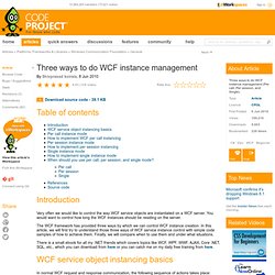 Three ways to do WCF instance management