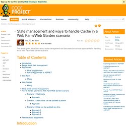 State management and ways to handle Cache in a Web Farm/Web Garden scenario