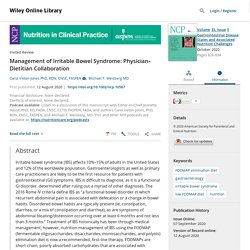 Management of Irritable Bowel Syndrome: Physician‐Dietitian Collaboration - Ireton‐Jones - 2020 - Nutrition in Clinical Practice